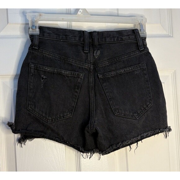 We The Free Shorts Size 24 Womens Cut Off Button Fly Dark Wash Black Denim - Picture 2 of 8
